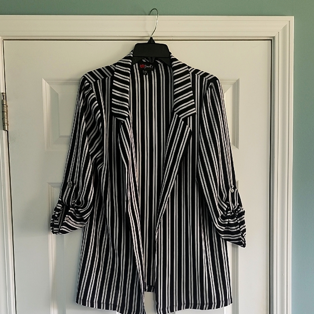 10.00 Sale Striped Black and White Women's Jacket